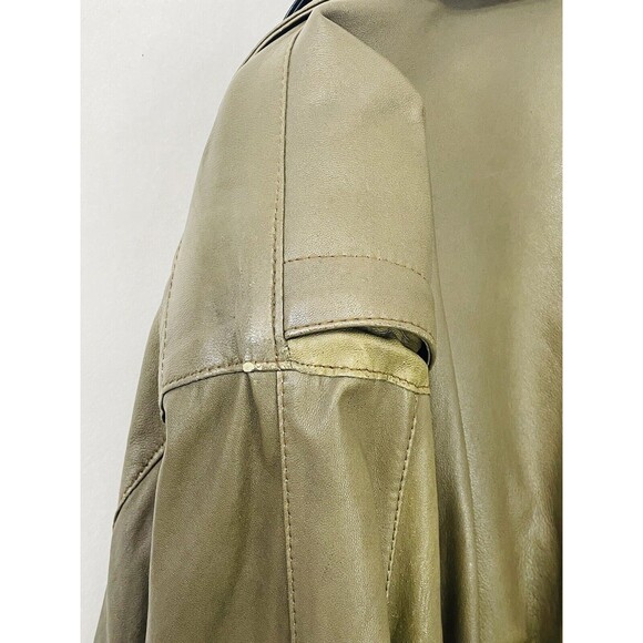 VTG Leather Shop Flight Bomber Jacket Small Brown Istanbul‎ Military Coa - Picture 9 of 11